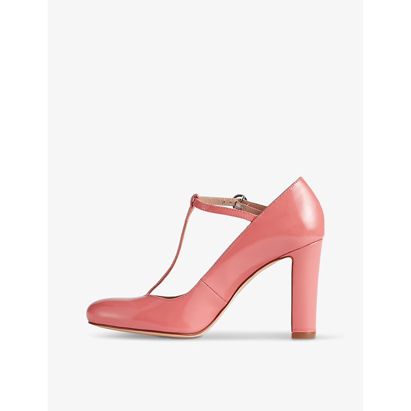 Womens Ora-coral Annalise T-bar Heeled Patent-leather Shoes
