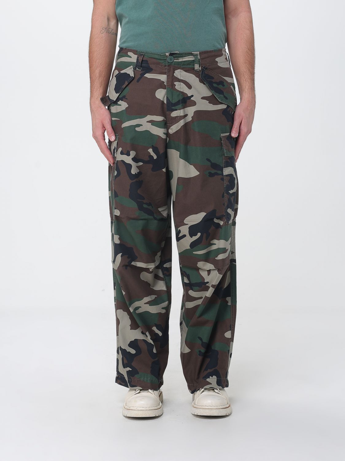 Pants Men color Military