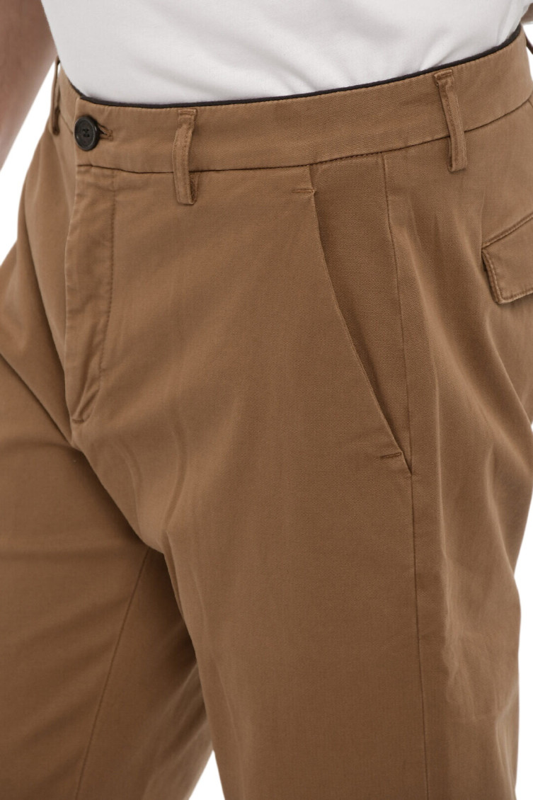 Brown Slim Solid Trousers
