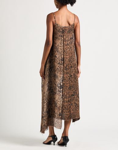 Woman Midi dress Brown Size S Rayon, Viscose
