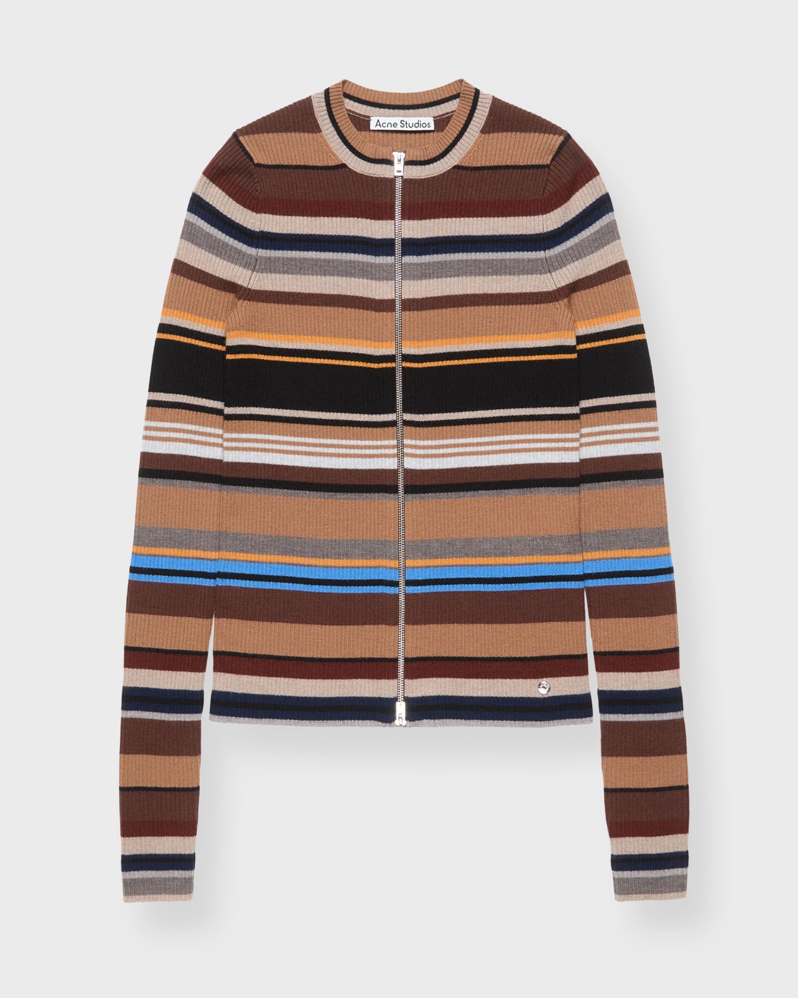 Acne Studios Cardigan Striped Wool Brown