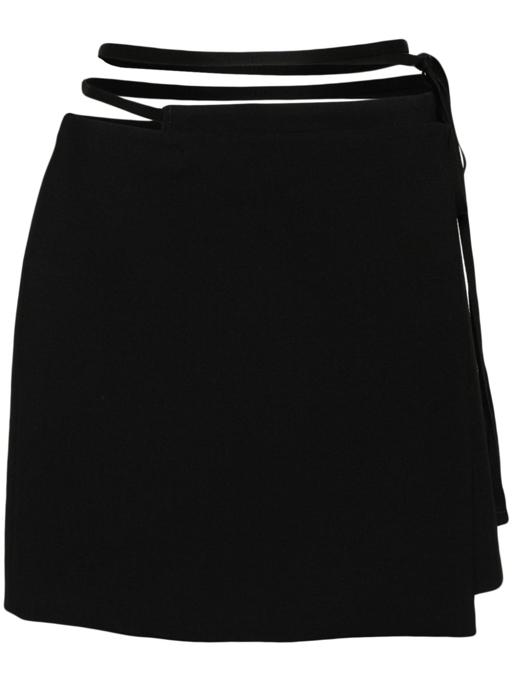Asymmetric wrap mini skirt - Black