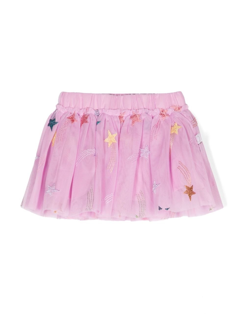 Star-embroidered tulle skirt - Pink