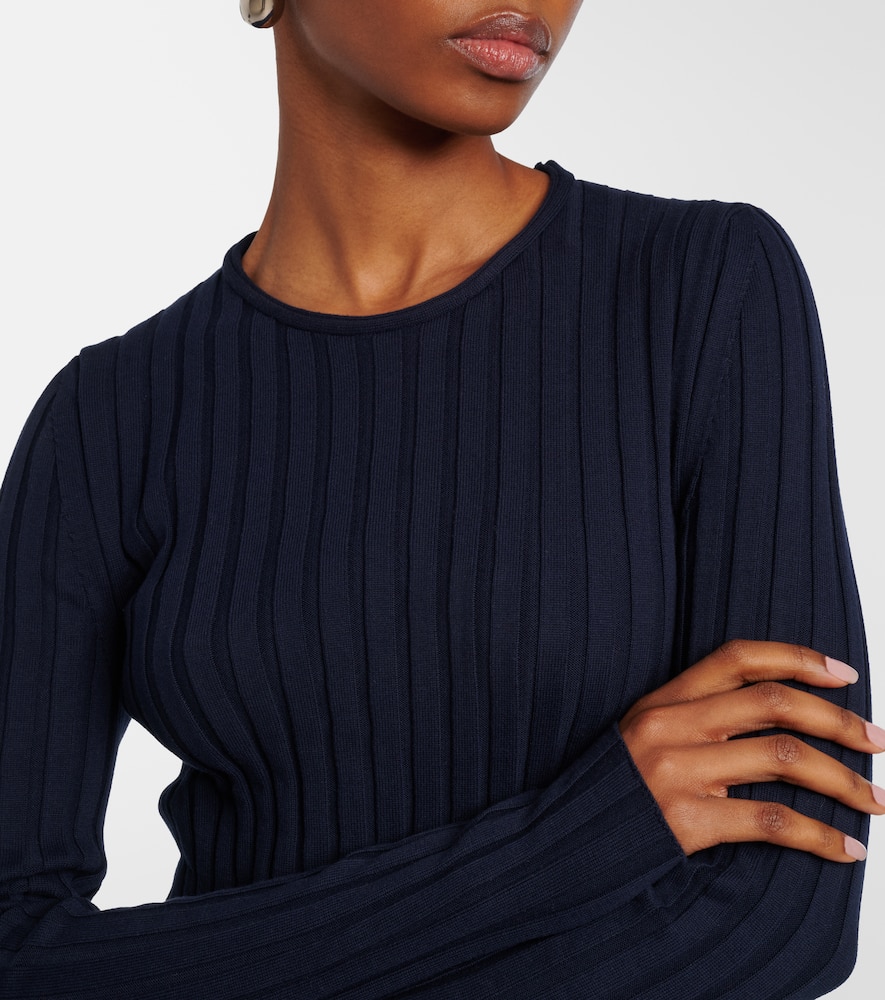 Ribbed-knit cotton sweater