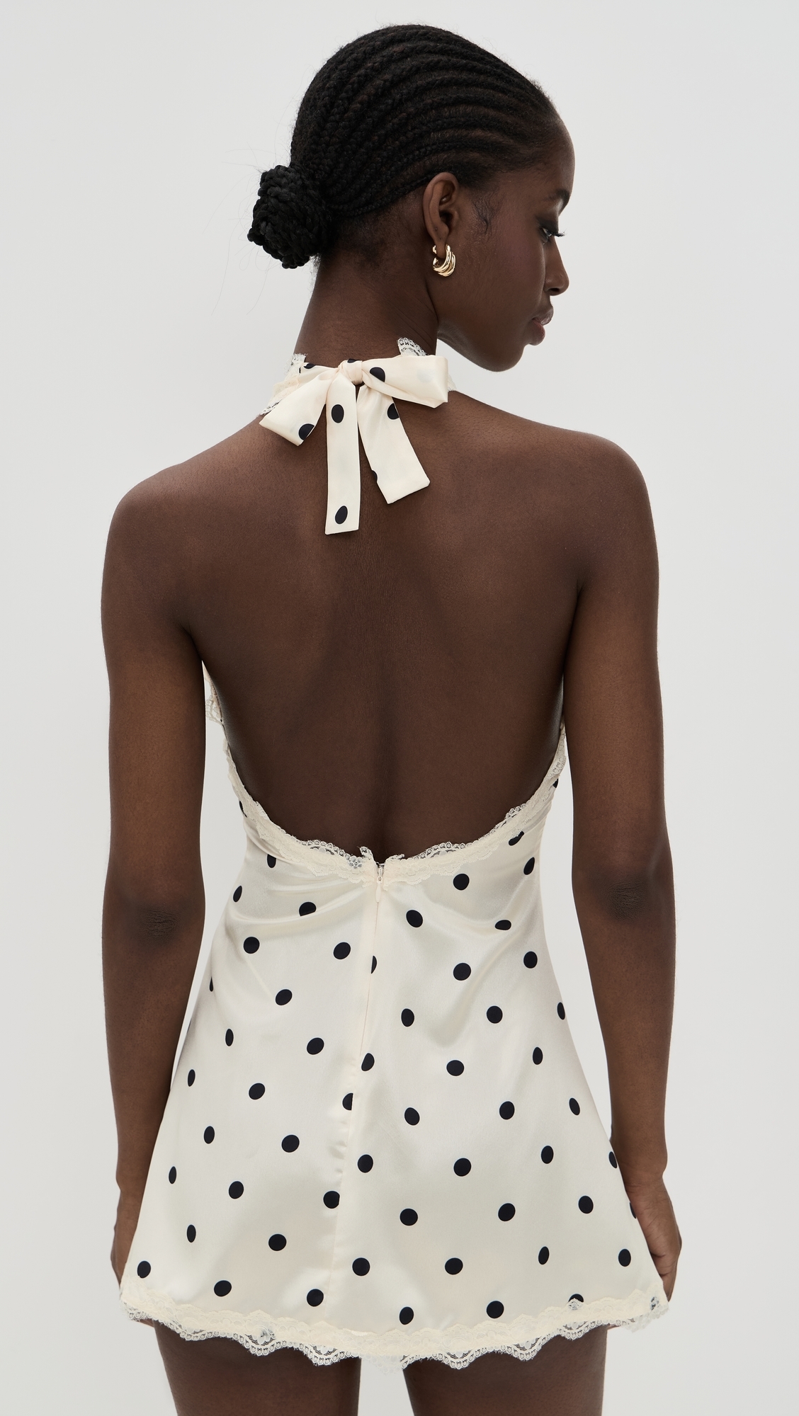 Lioness Stars Align Mini Dress Cream Polka 