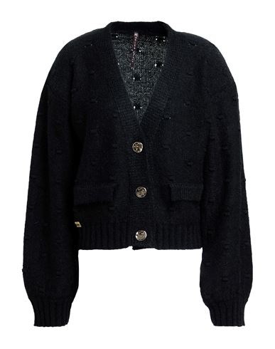 Manila Grace Woman Cardigan Black Size L Acrylic, Mohair wool, Polyamide, Wool