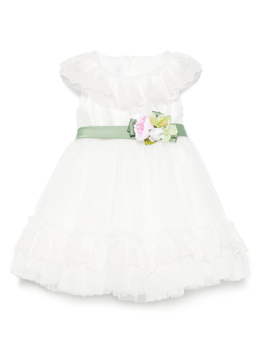 Colorichiari floral-appliqué dress - White