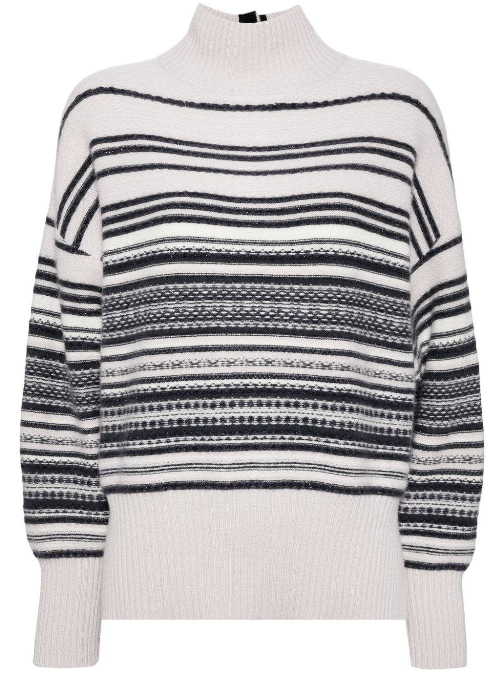 Striped cashmere jumper - Neutrals