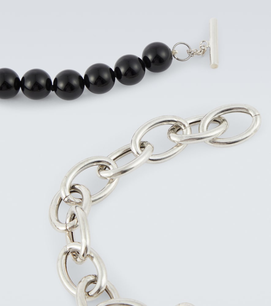 Jil Sander Beaded sterling silver necklace