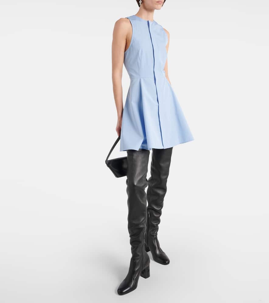 Godet cotton poplin shirt dress