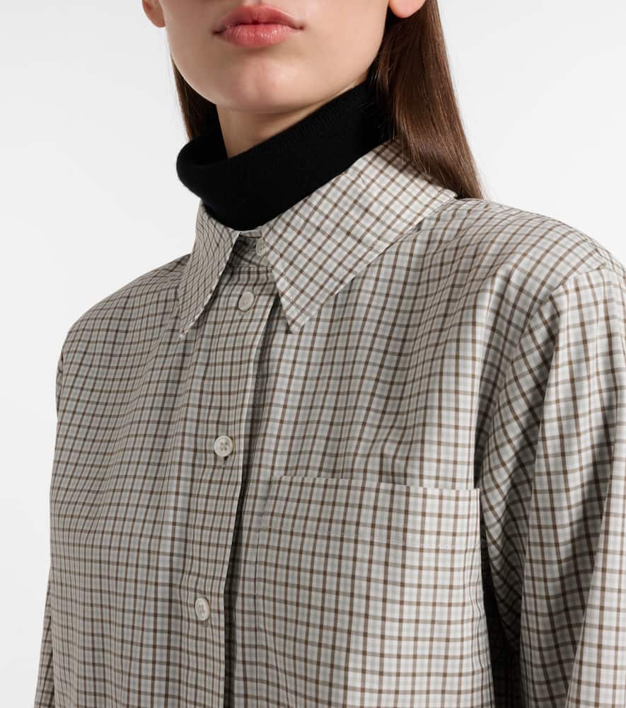 White Label Olive checked cotton shirt