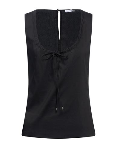 Woman Top Black Size 2 Cotton, Polyamide, Elastane