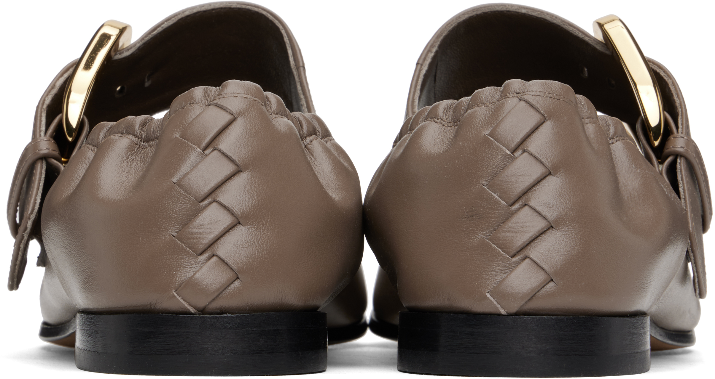 Bottega Veneta Taupe Astaire Mary-Jane Ballerina Flats