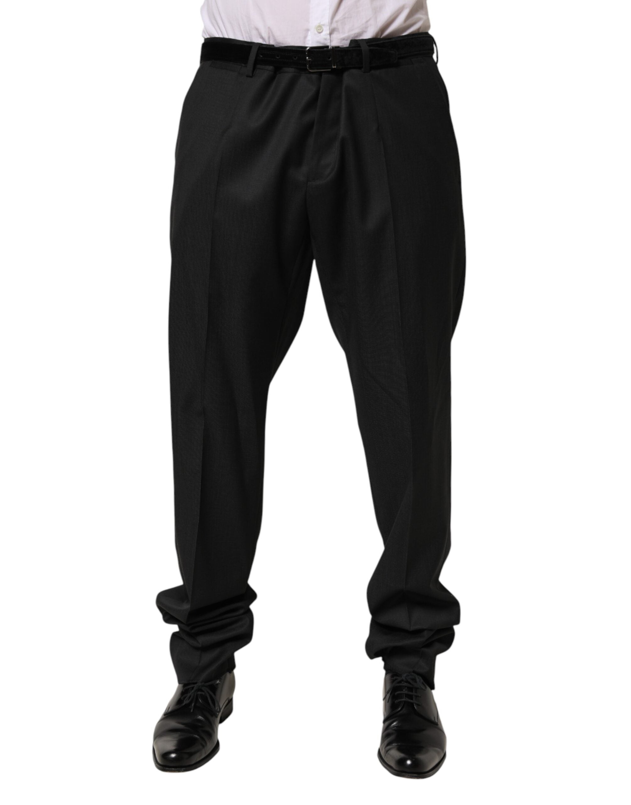 Wool Formal Trousers — Black