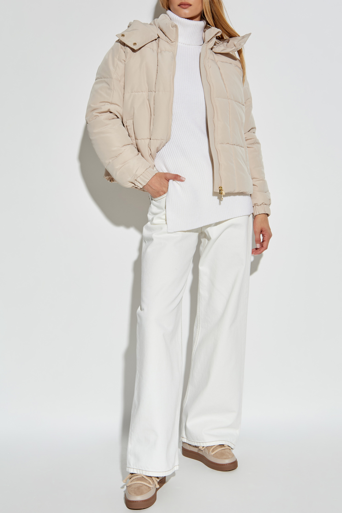 Quilted Insulated Jacket, Women's, Cream