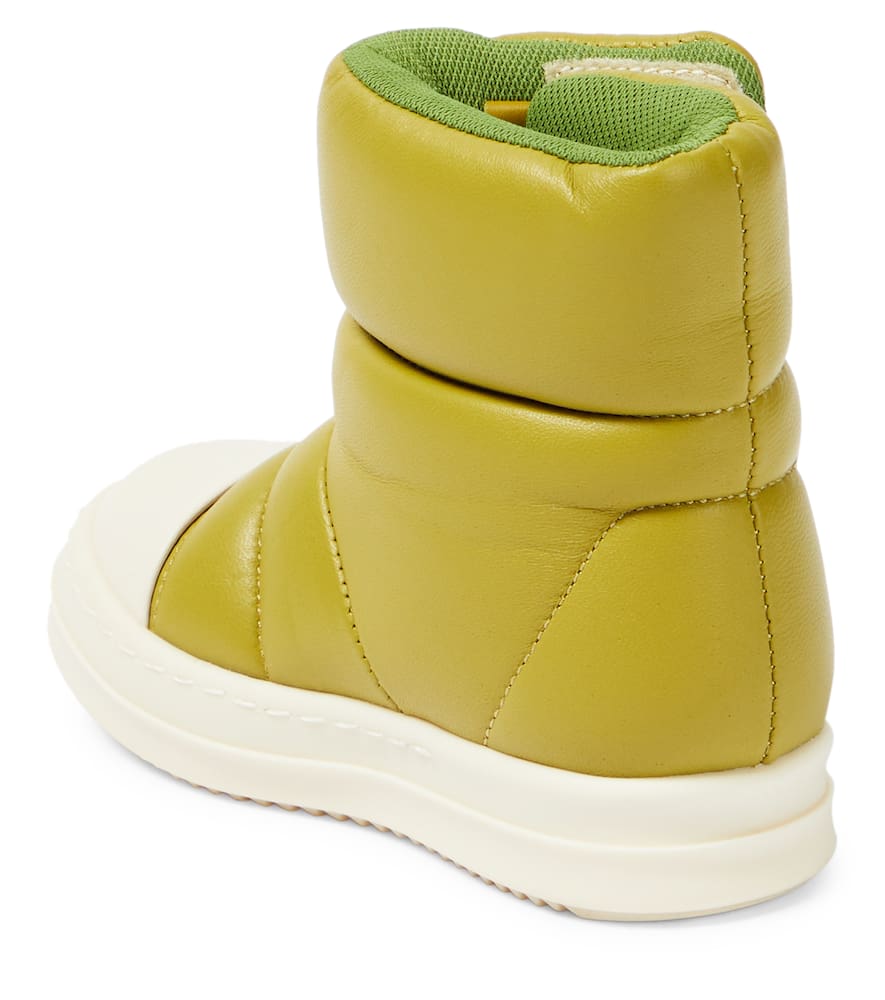 Puffer leather boots