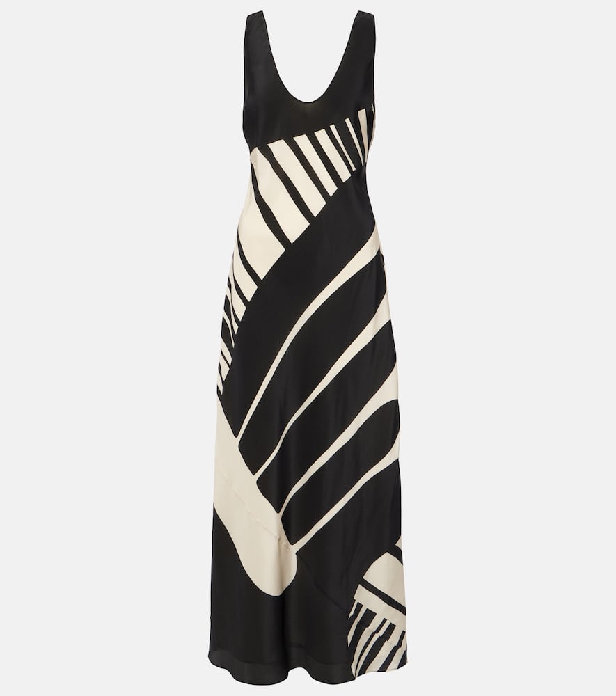 Arte printed silk satin slip dress