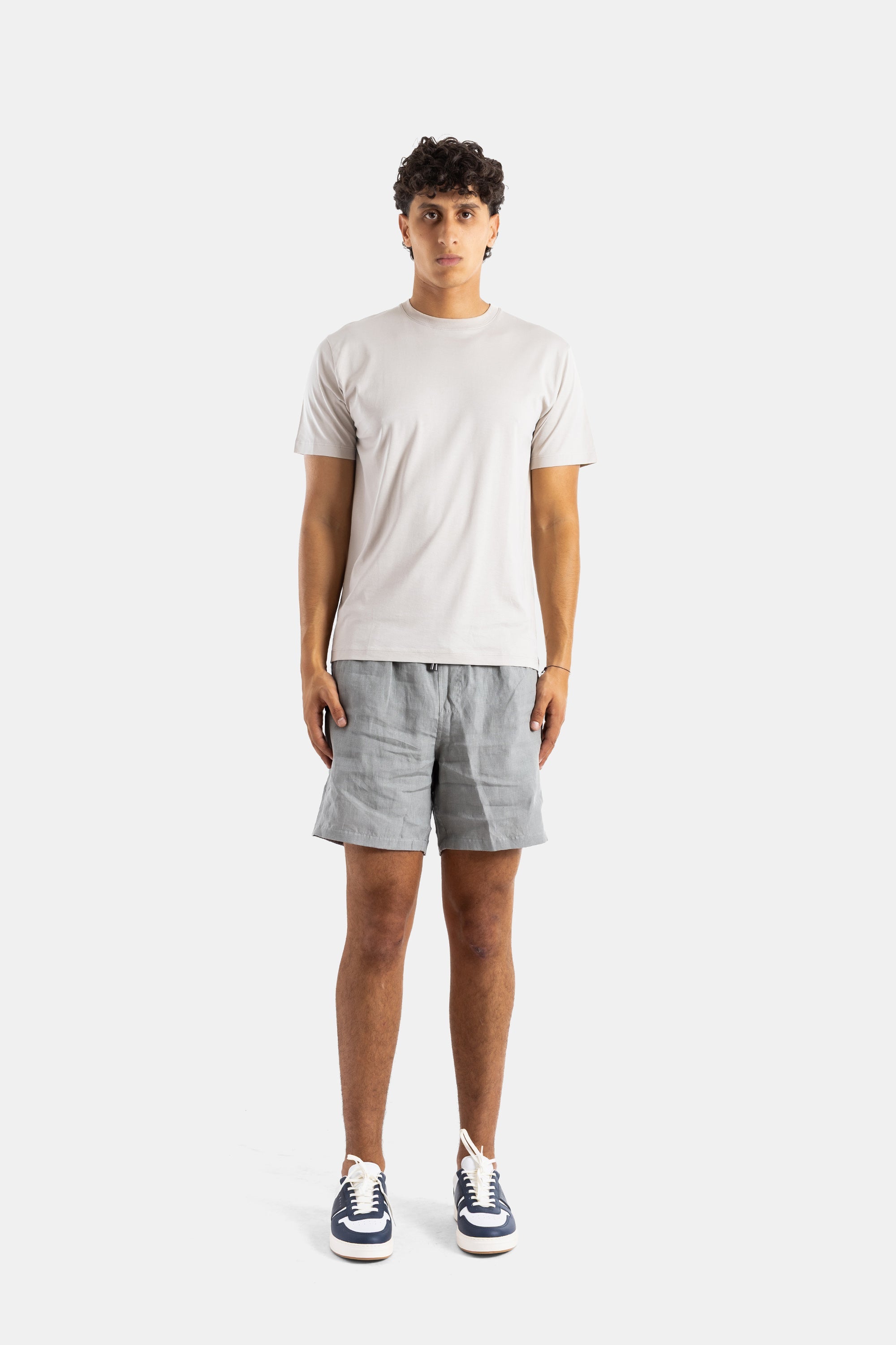 Pima Cotton Crew Neck T-Shirt — Beige