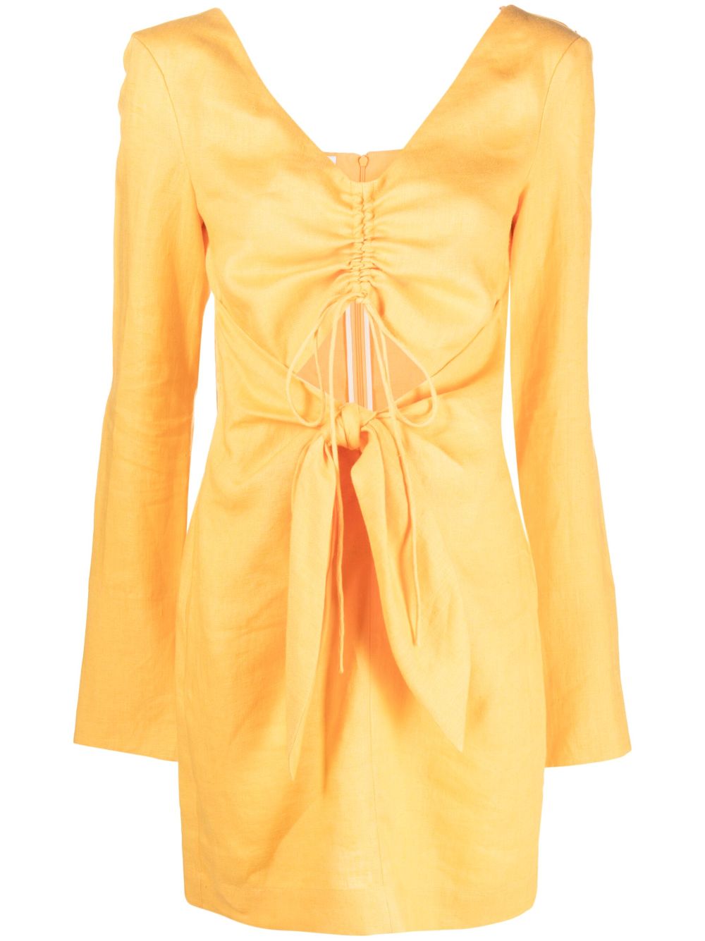 Gilia ruched knot-detail minidress - Orange