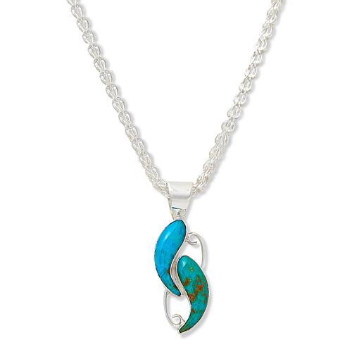 Sterling Silver Kingman Turquoise Pendant with Chain
