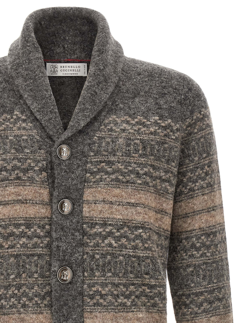Grey Nordic Jacquard Cardigan