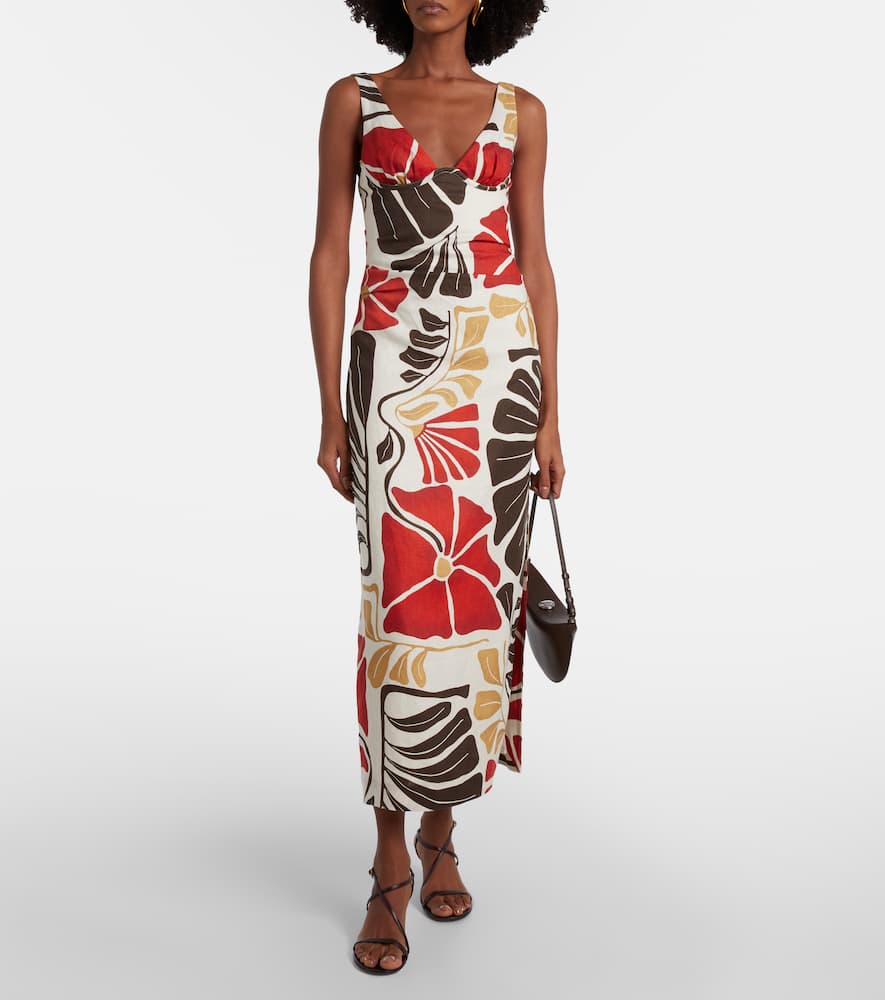 Julietta floral linen midi dress