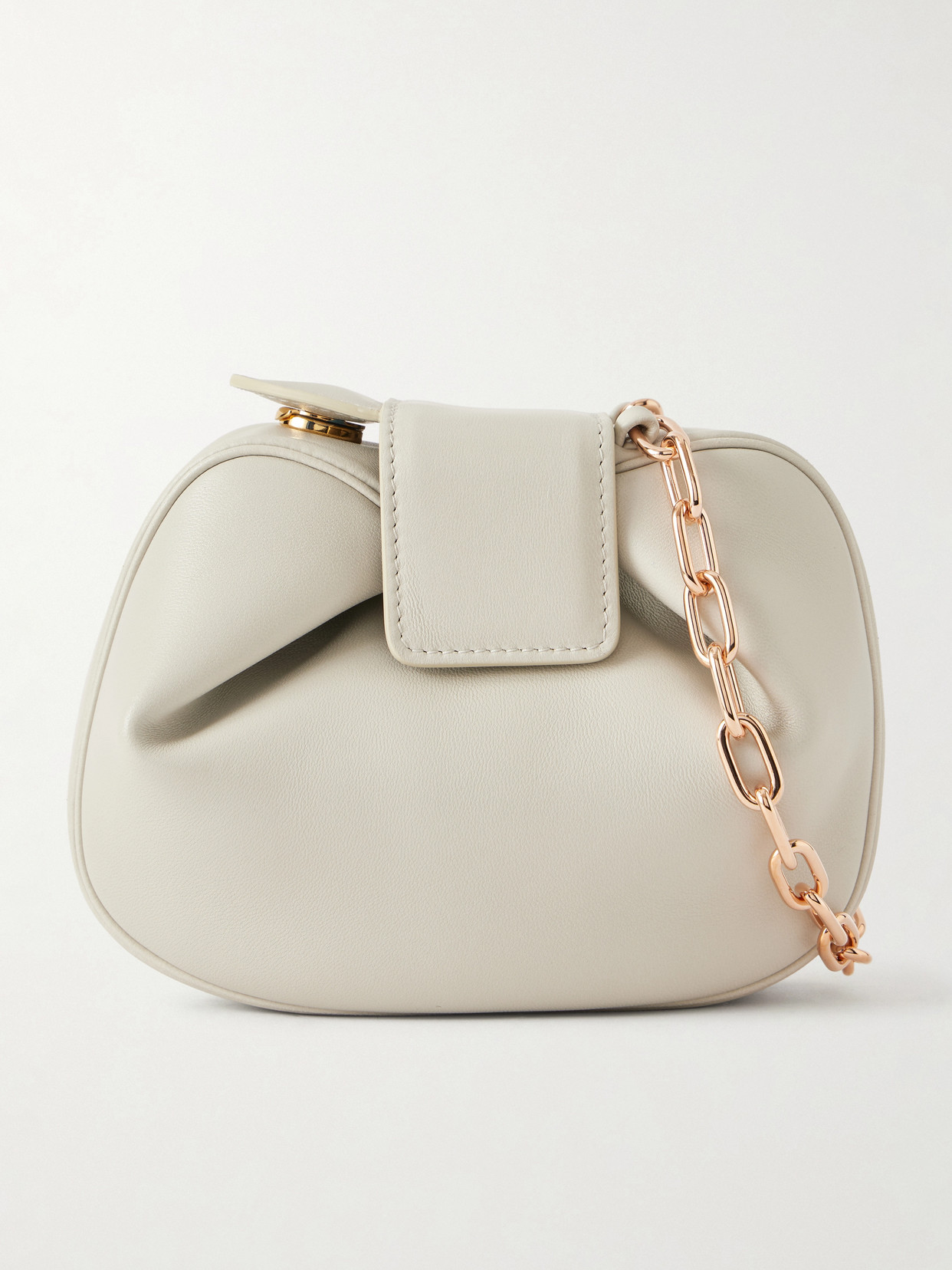 Soft Demi Leather Clutch - Gray