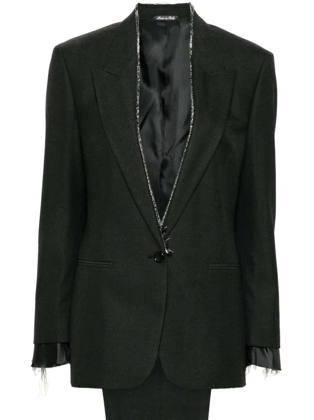 Herringbone-pattern suit - Black