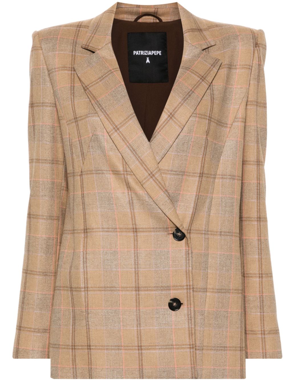 Embroidered canvas blazer - Brown