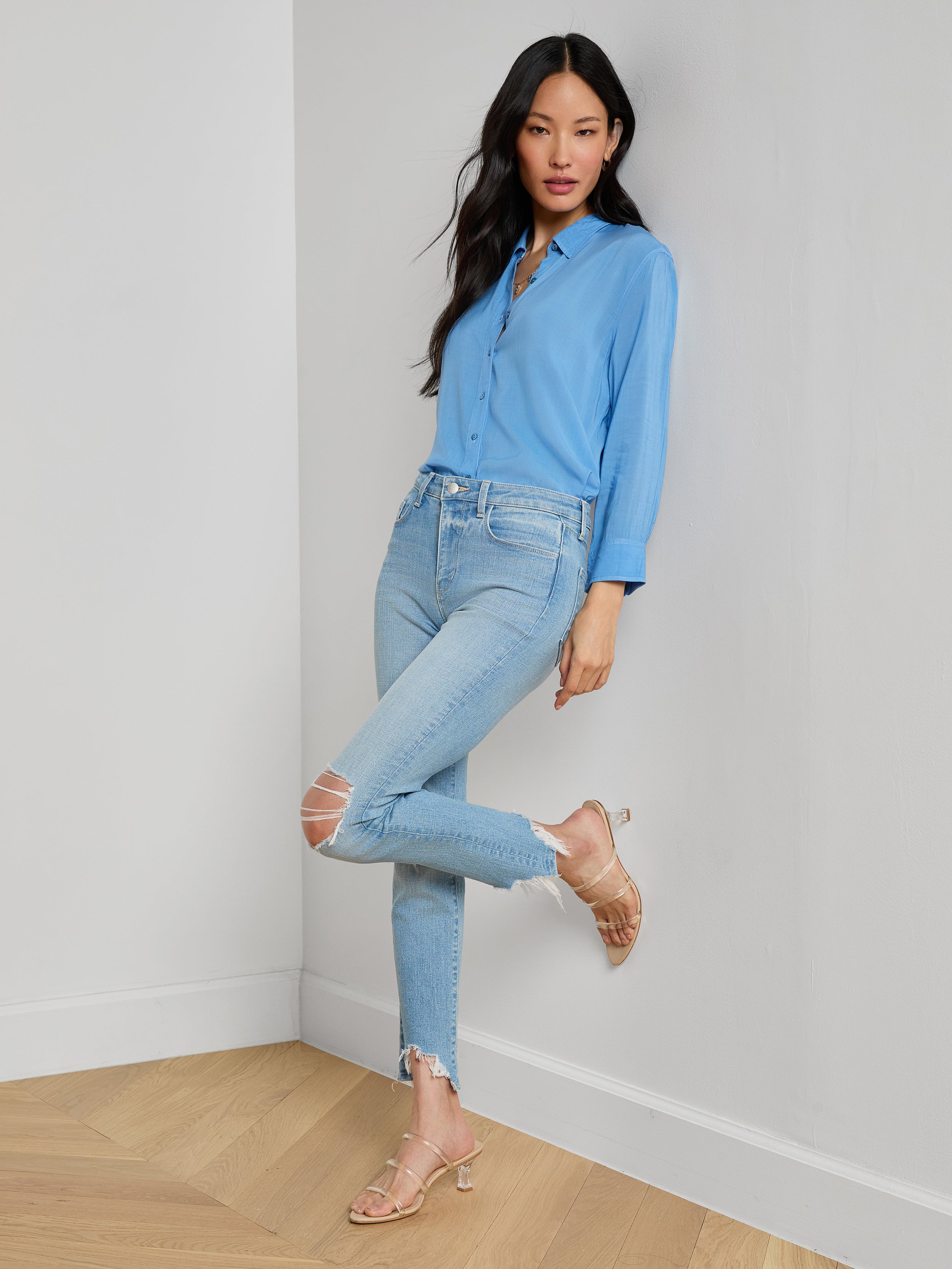 High Line Distressed Skinny Jean In Rosedale Destruct