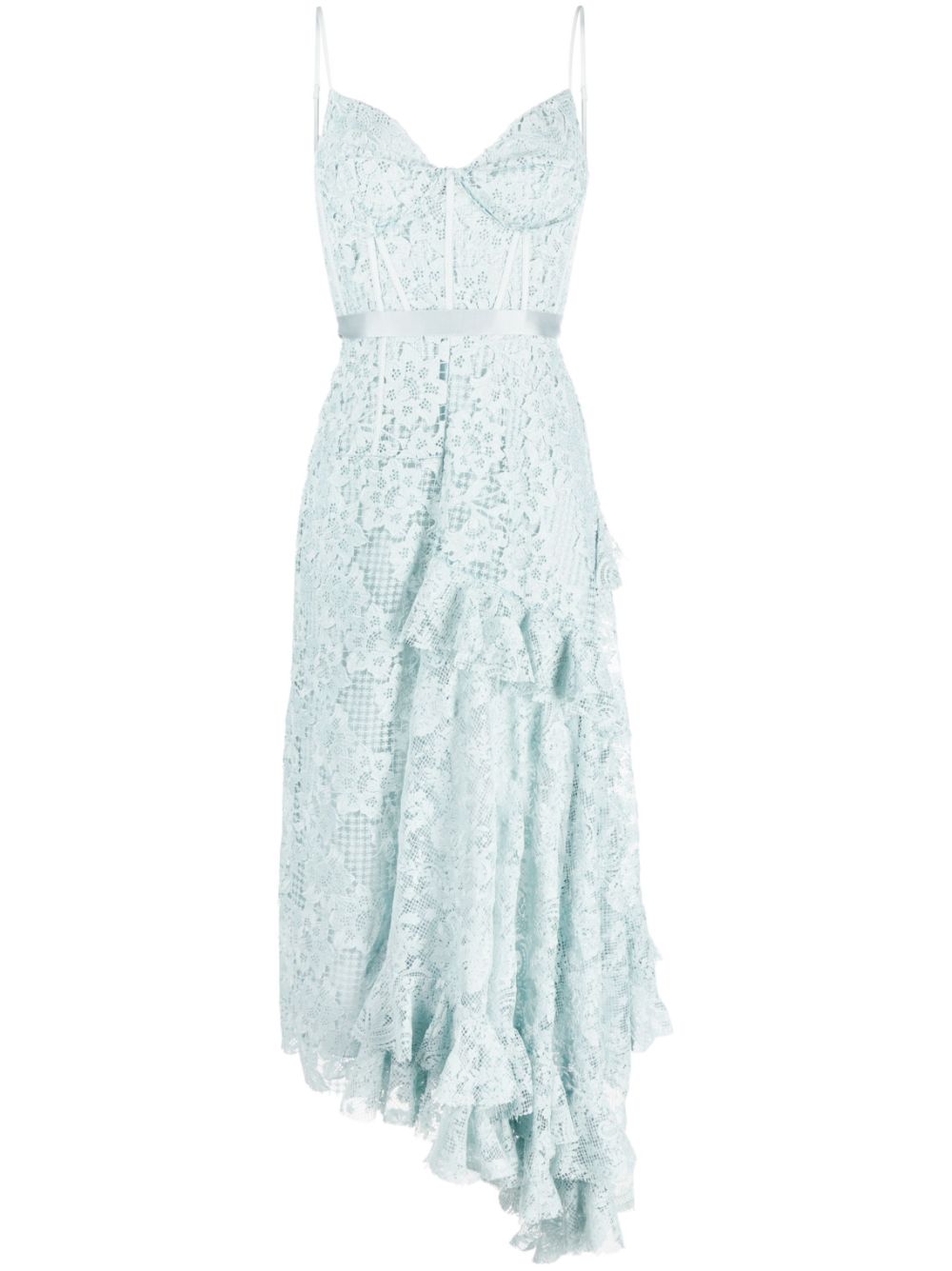 Melora asymmetric lace dress - Blue
