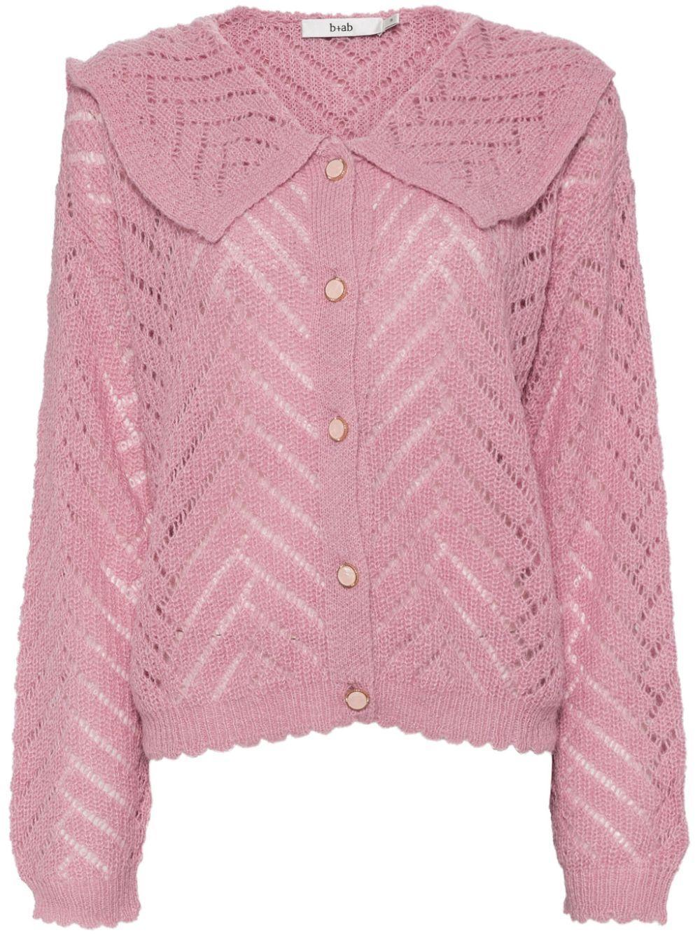 Long-sleeved button-up cardigan - Pink