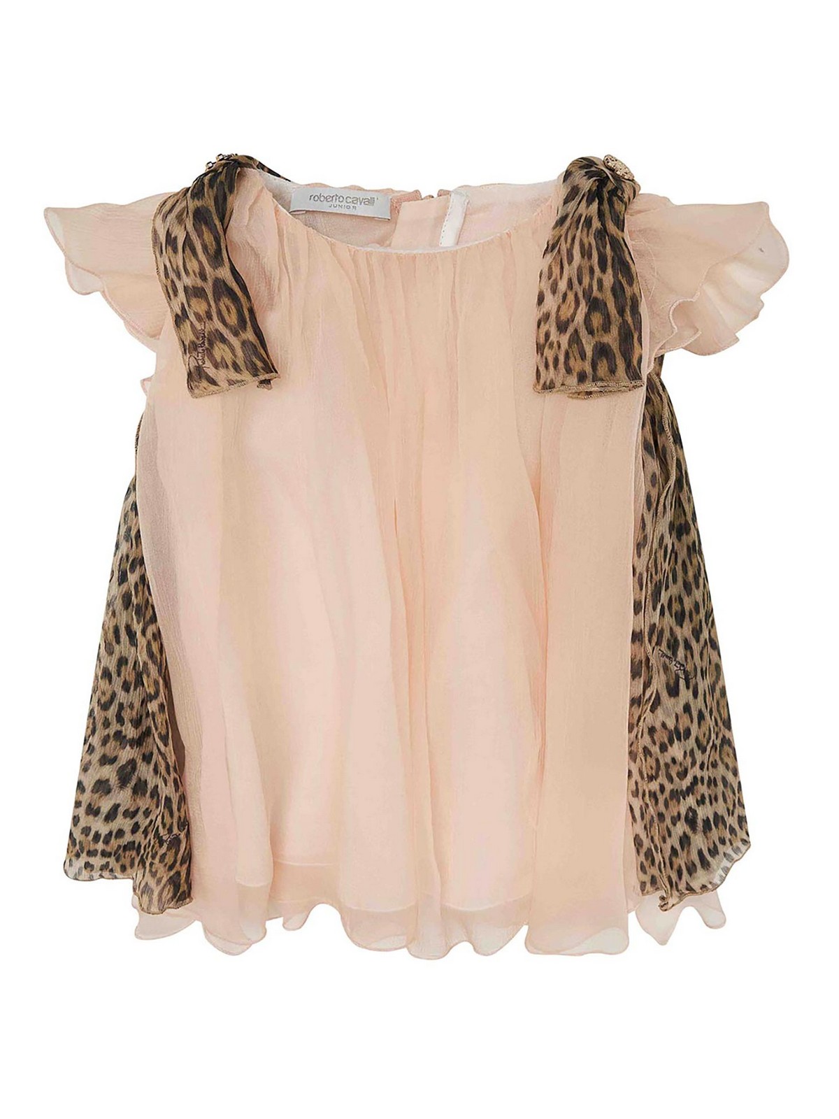 Dress With Leopard Print And Ruffles