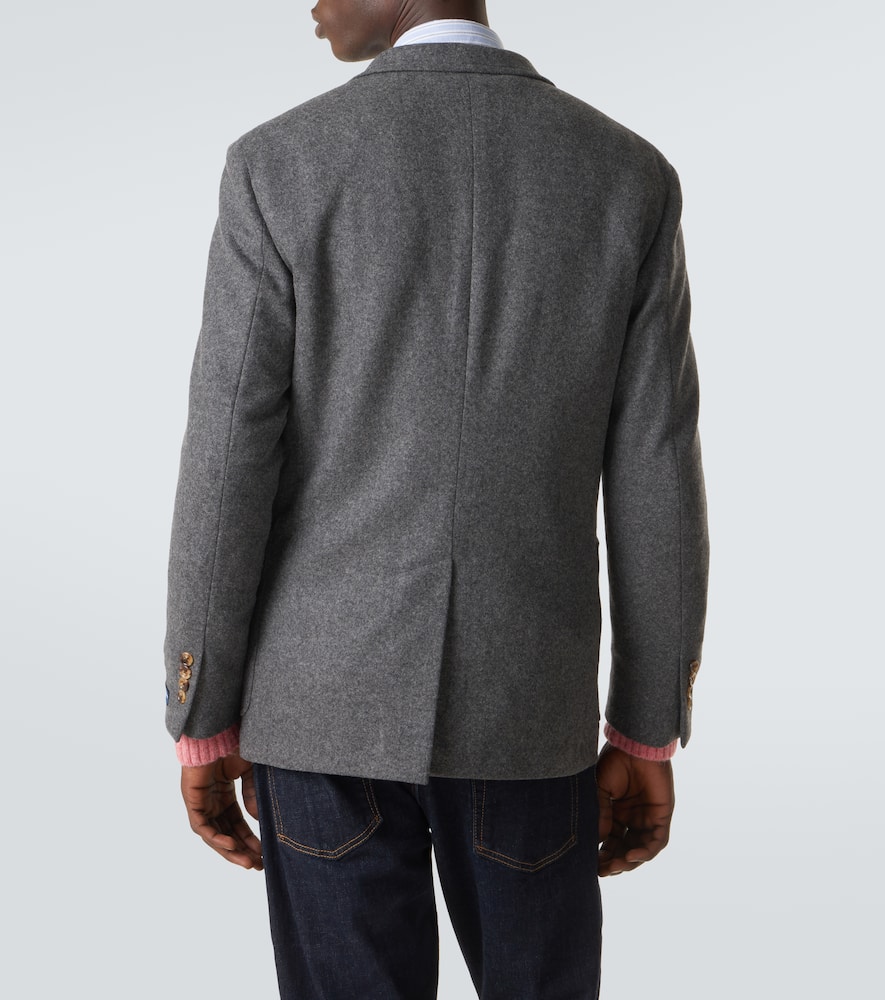 Wool-blend flannel blazer