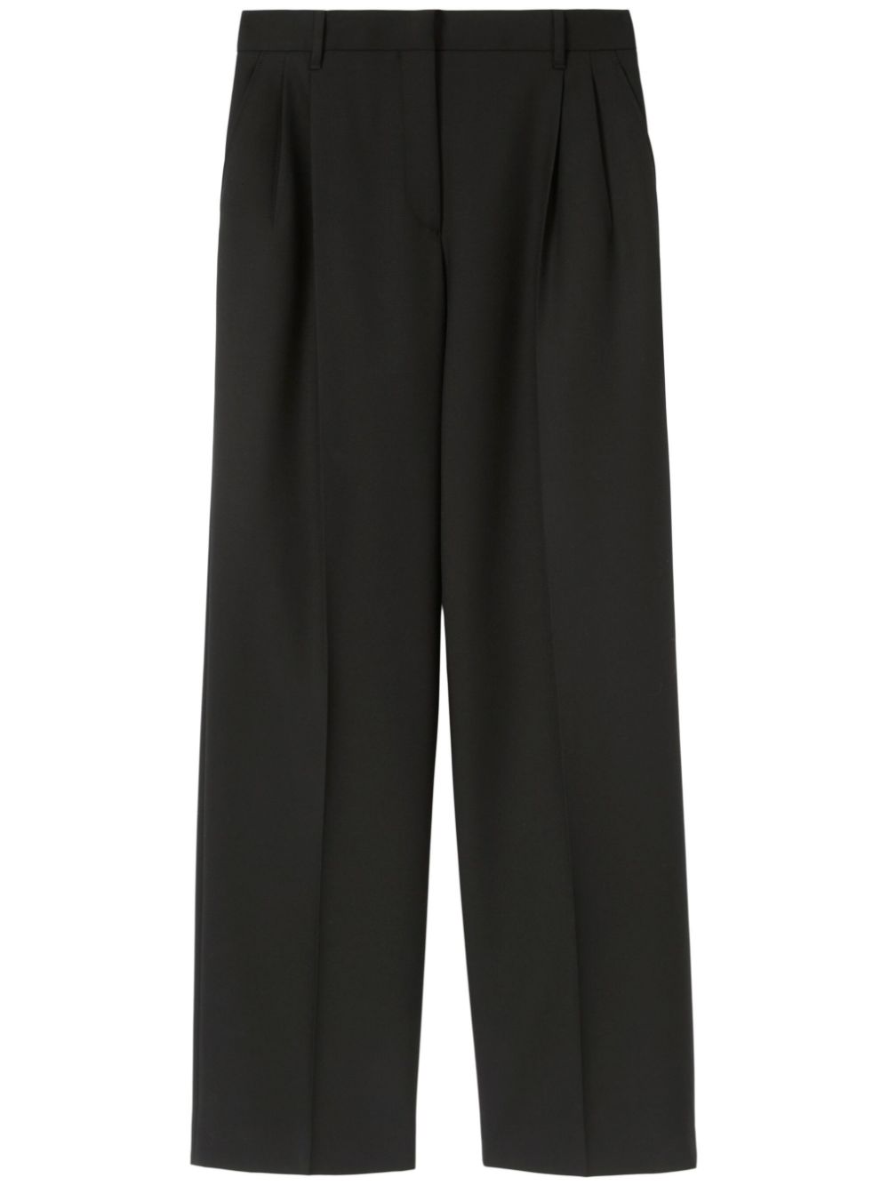 Wide-leg wool trousers - BLACK