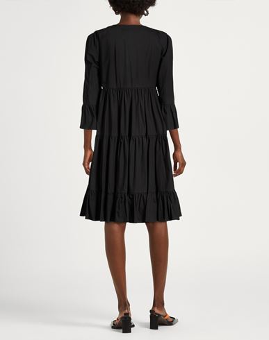 Woman Midi dress Black Size 6 Cotton
