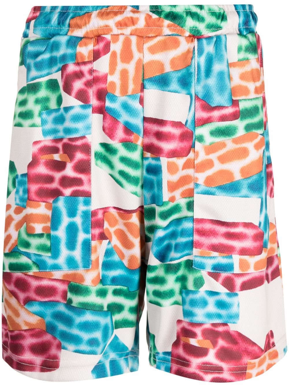 Building Blocks logo-print shorts - Neutrals