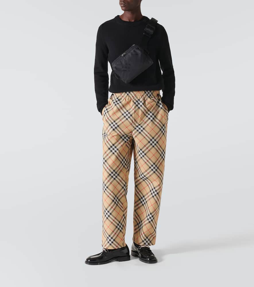 Checked track pants