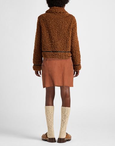 Malìparmi Woman Mini skirt Brown Size 2 Goat skin
