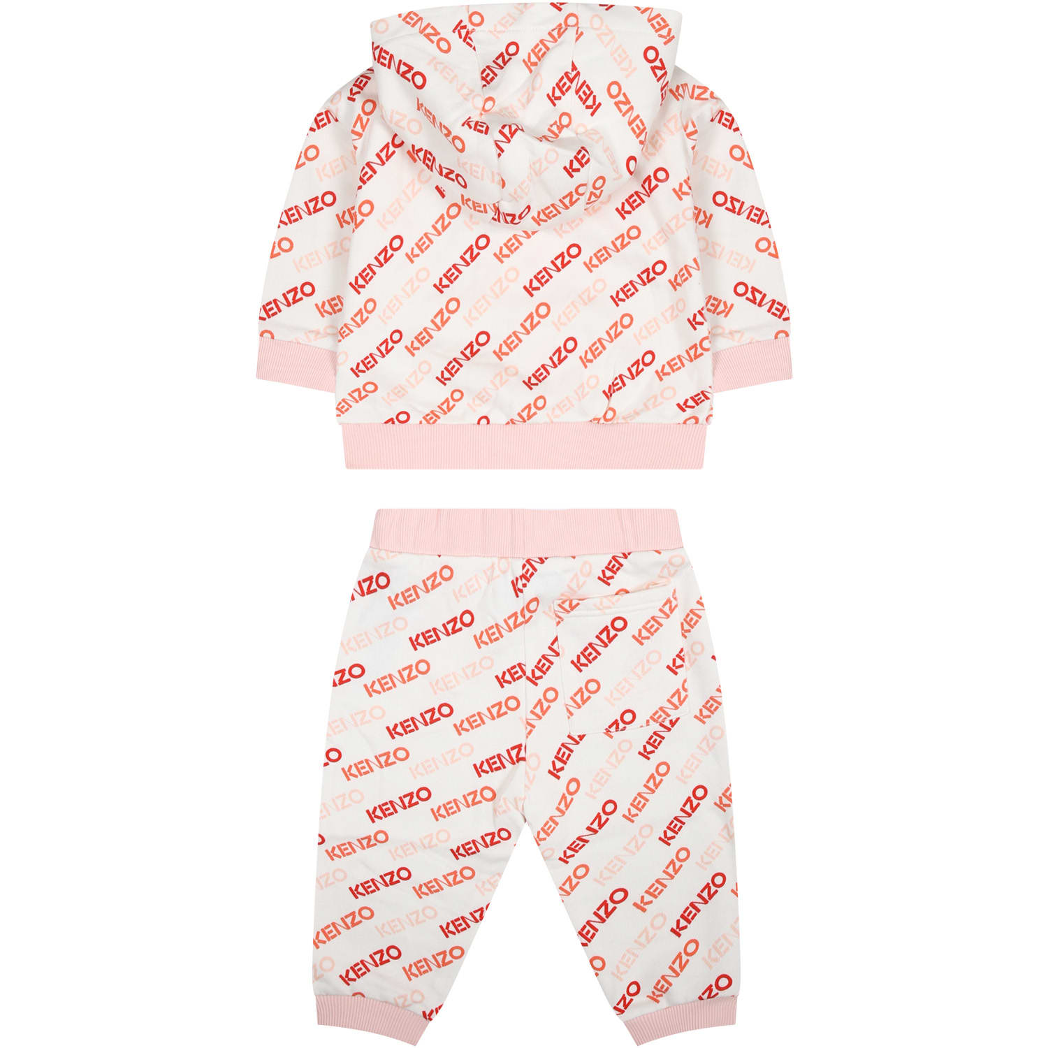 Logo-print cotton tracksuit set - Neutrals