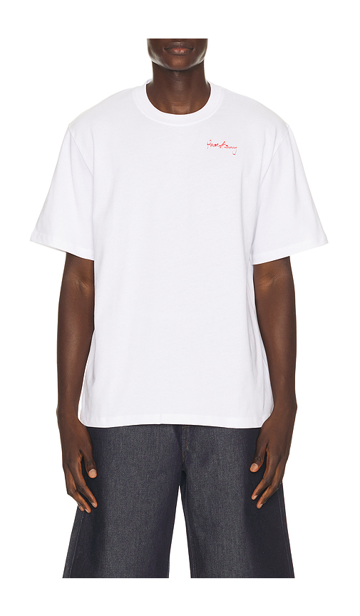 House of Sunny Sunny Side Up Tee in White. M. Also in S, L, XL/1X