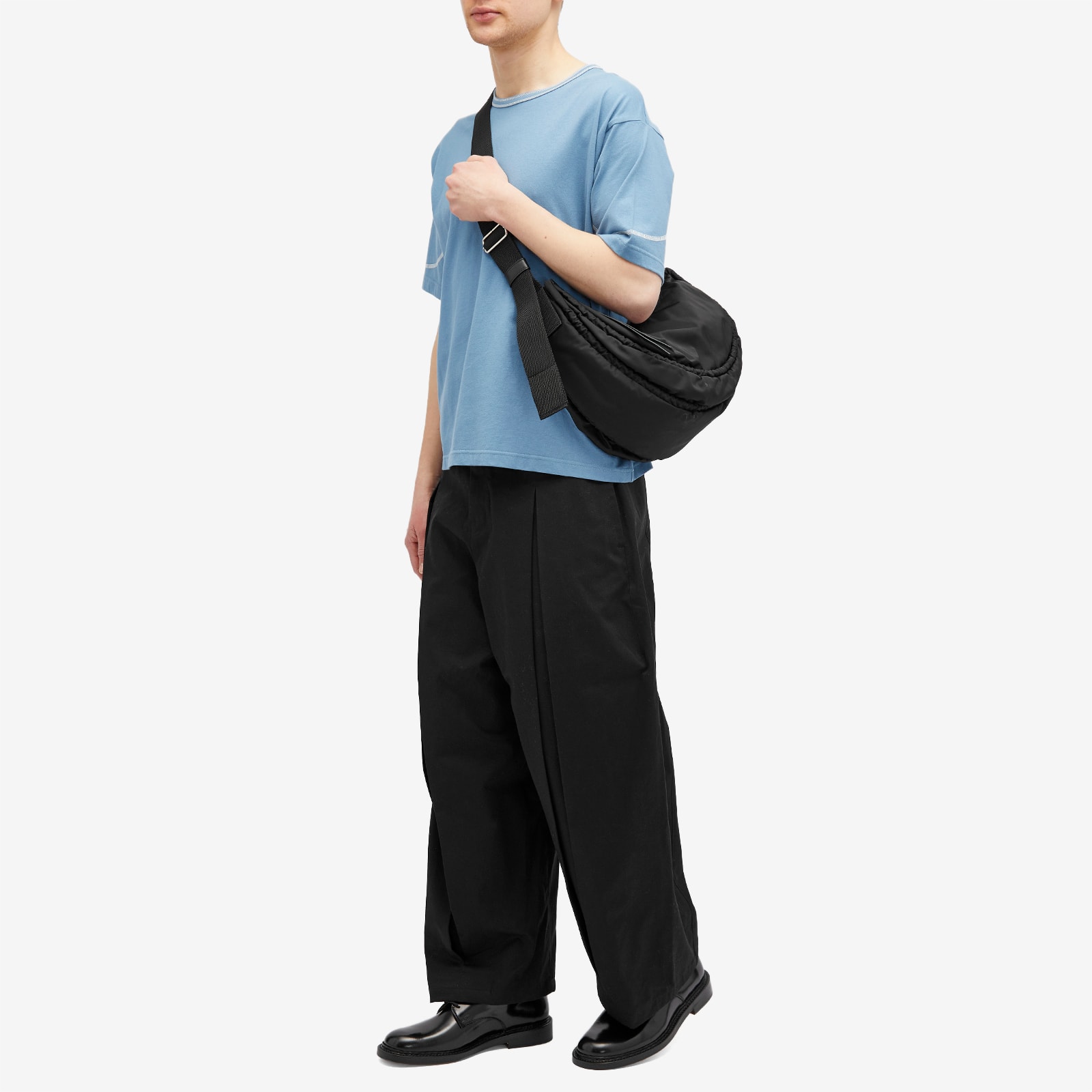 Men's Box Pleat Trouser in Black, Size Large