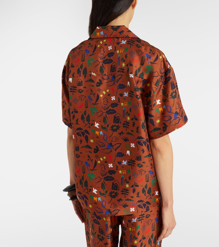 Prague printed silk twill shirt