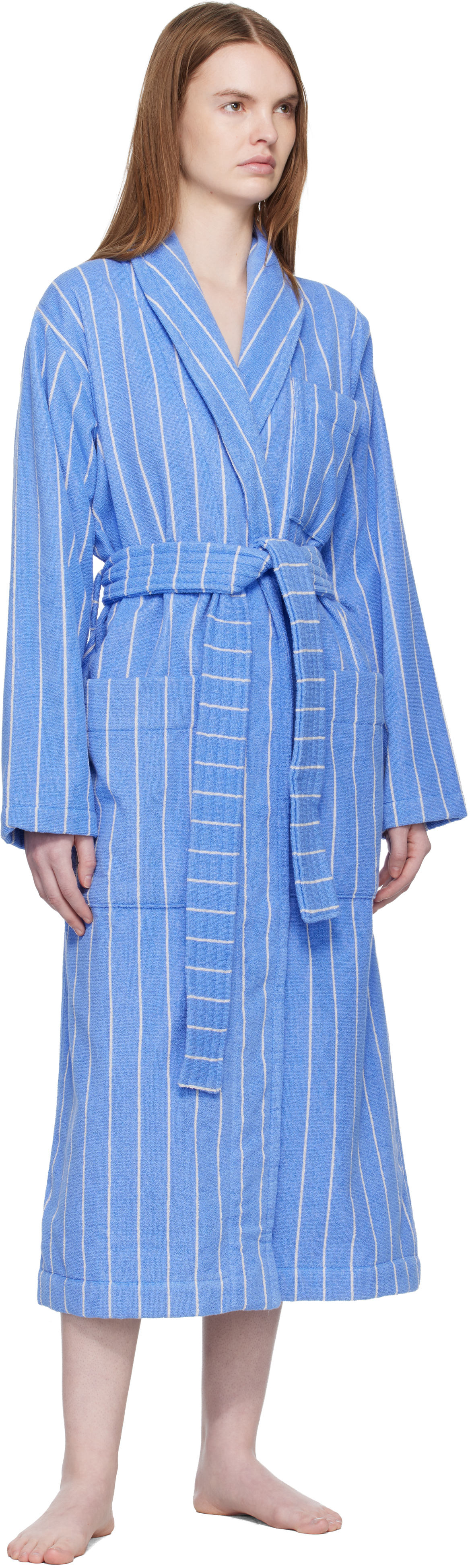 Blue & White Terry Classic Bathrobe