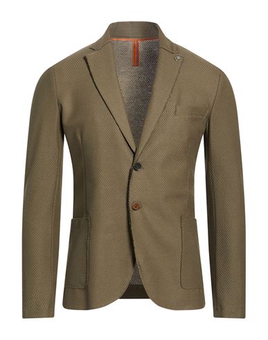 Man Blazer Khaki Size 36 Cotton, Polyester, Elastane