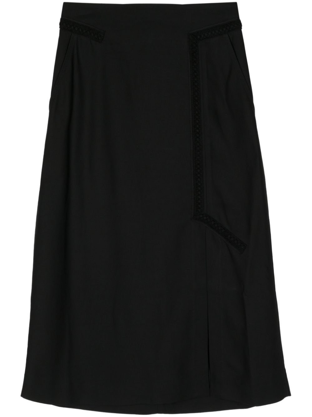 Panelled midi skirt - Black