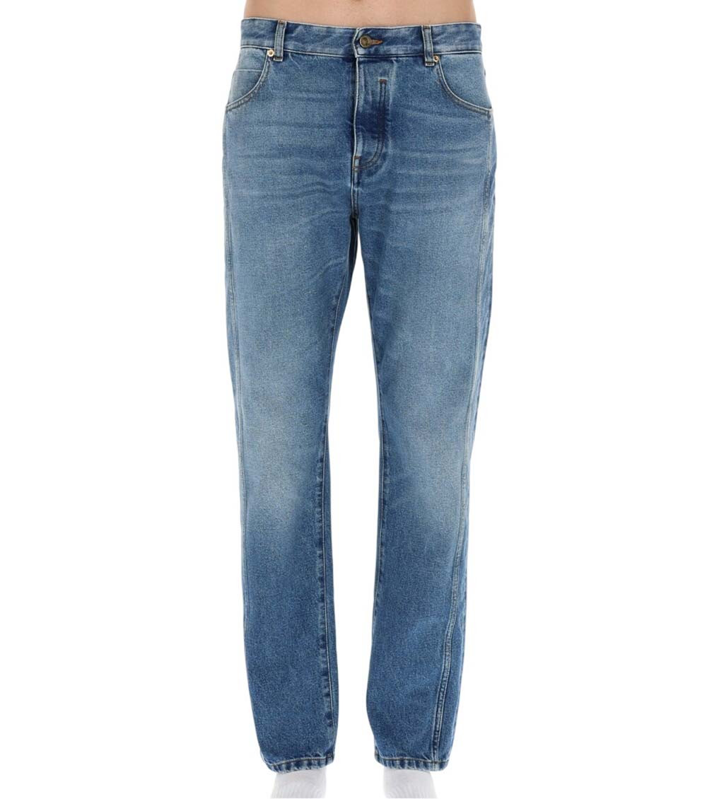 Balmain - denim pants belt loops contrast stitching