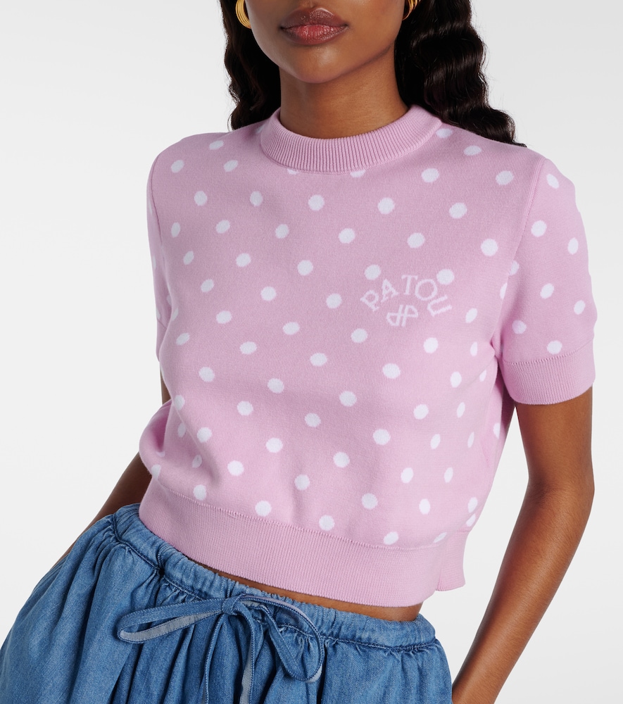Polka-dot cotton-blend sweater