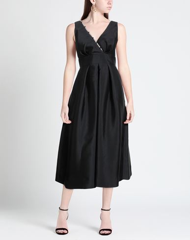 Woman Midi dress Black Size S PES