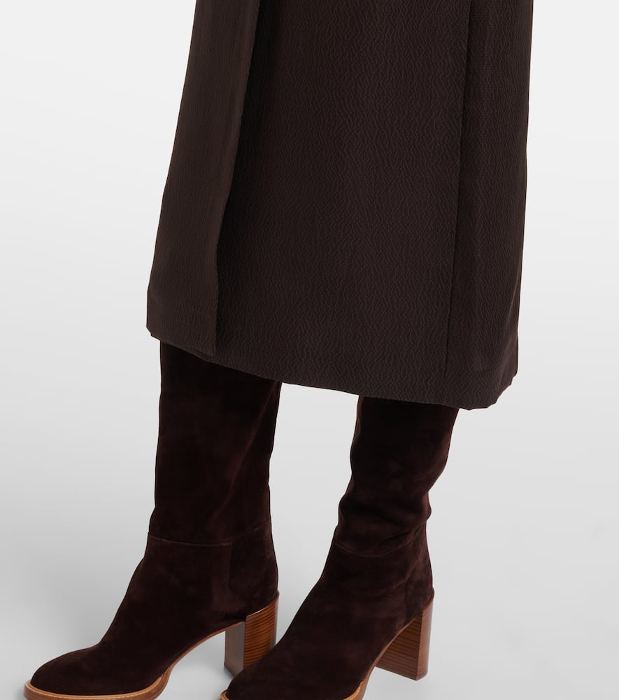 Josef belted silk midi dress